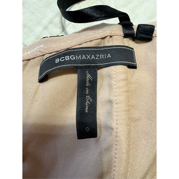 BCBGMaxAzria Black Tan Corset Ruffle Mini Dress Whimsigoth Girly Sz‎ 0 - Picture 7 of 8